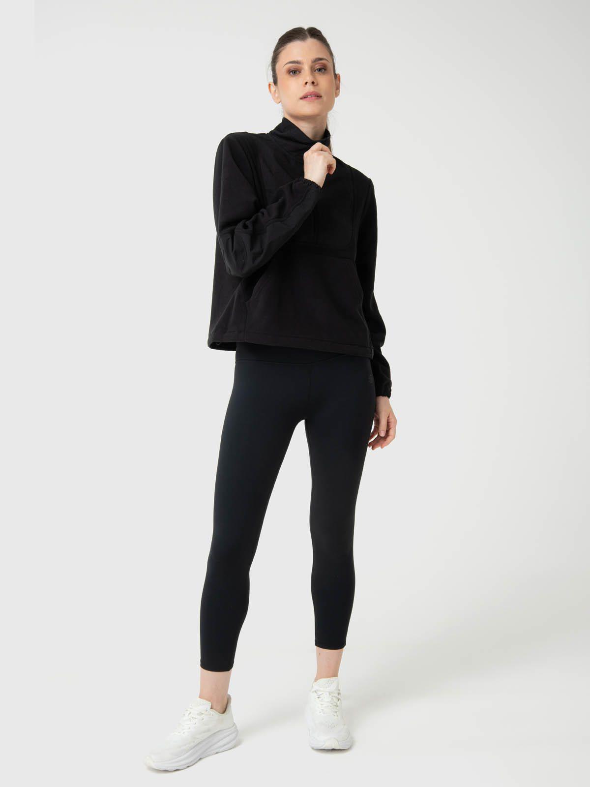 Polerón Mujer Mid Zip Negro-4