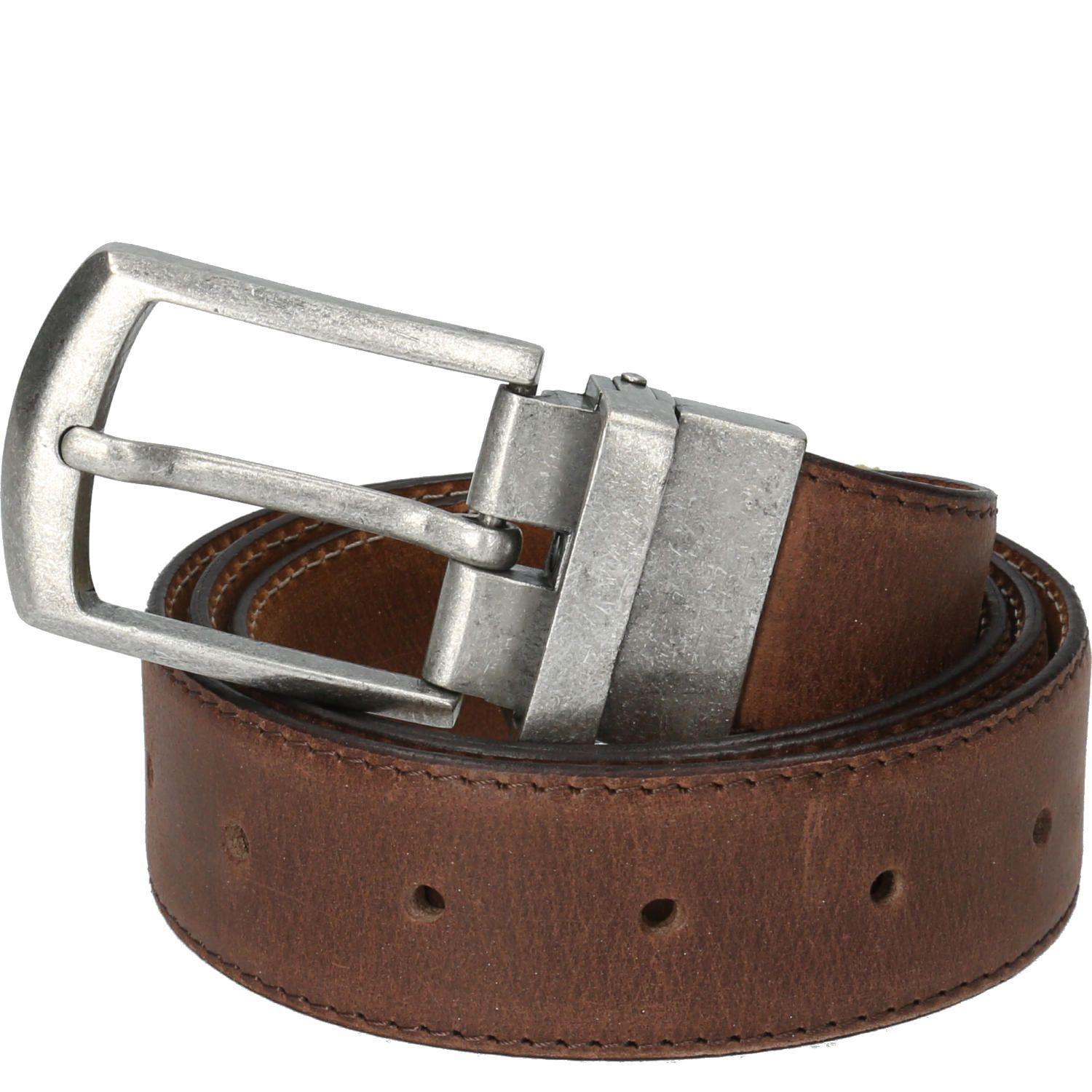 Cinturón Cuero Hombre Rf New Reversible Café-0