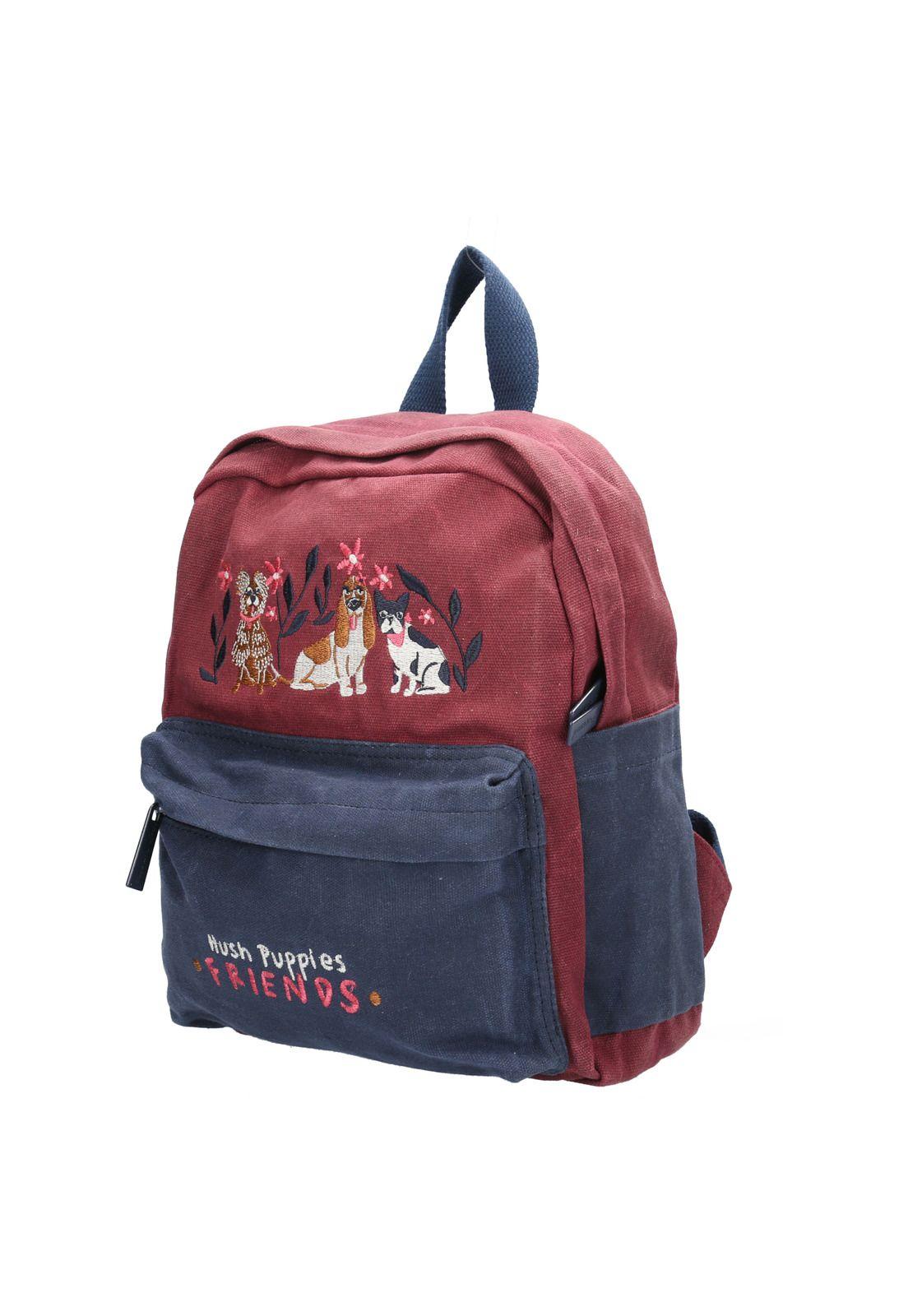 Mochila Niña Flowers Back Burdeo-1