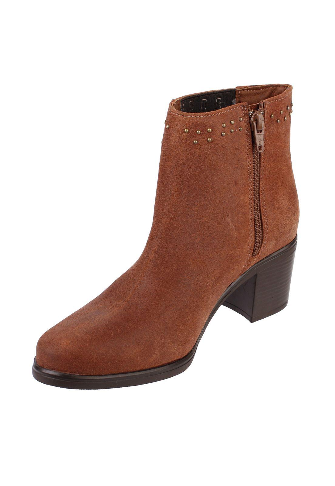 Botin Cuero Mujer Amyn Café-1