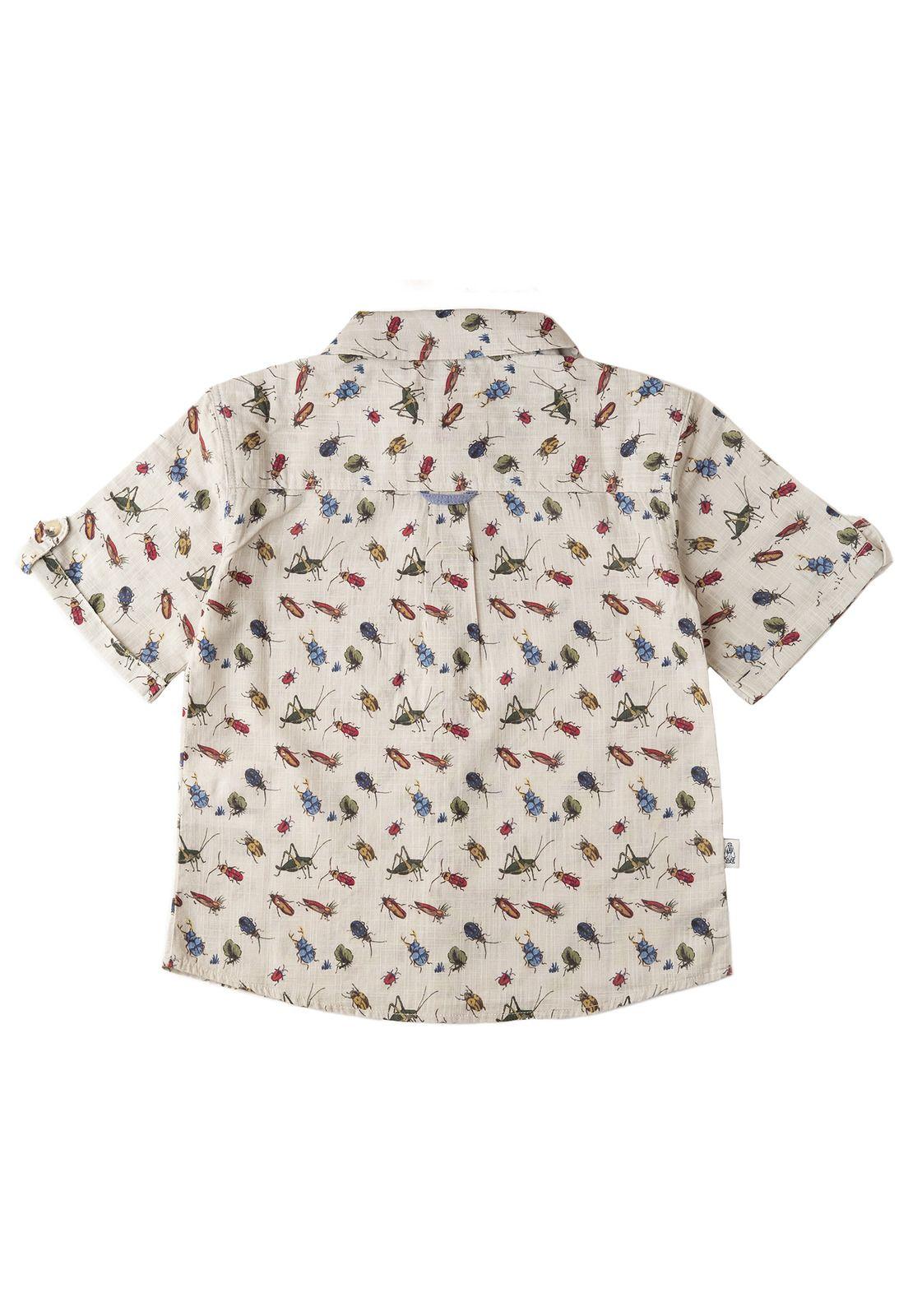 Camisa Vicente Niño Algodón Beige-1