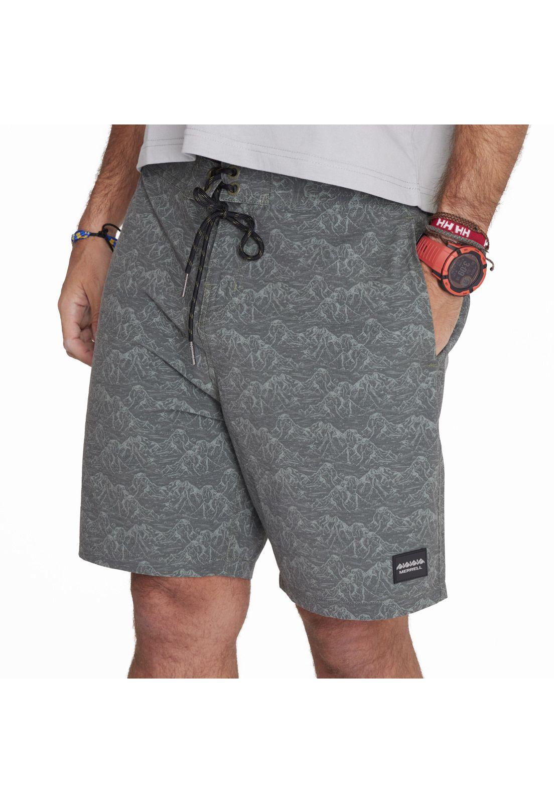 Traje De Baño Boardshort Gris Hombre-3