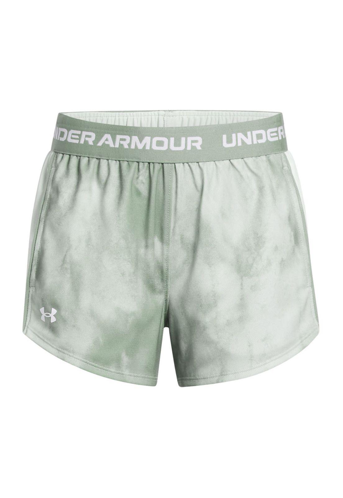 Short Ua Tech Play Up Printed Verde Para Niña-0