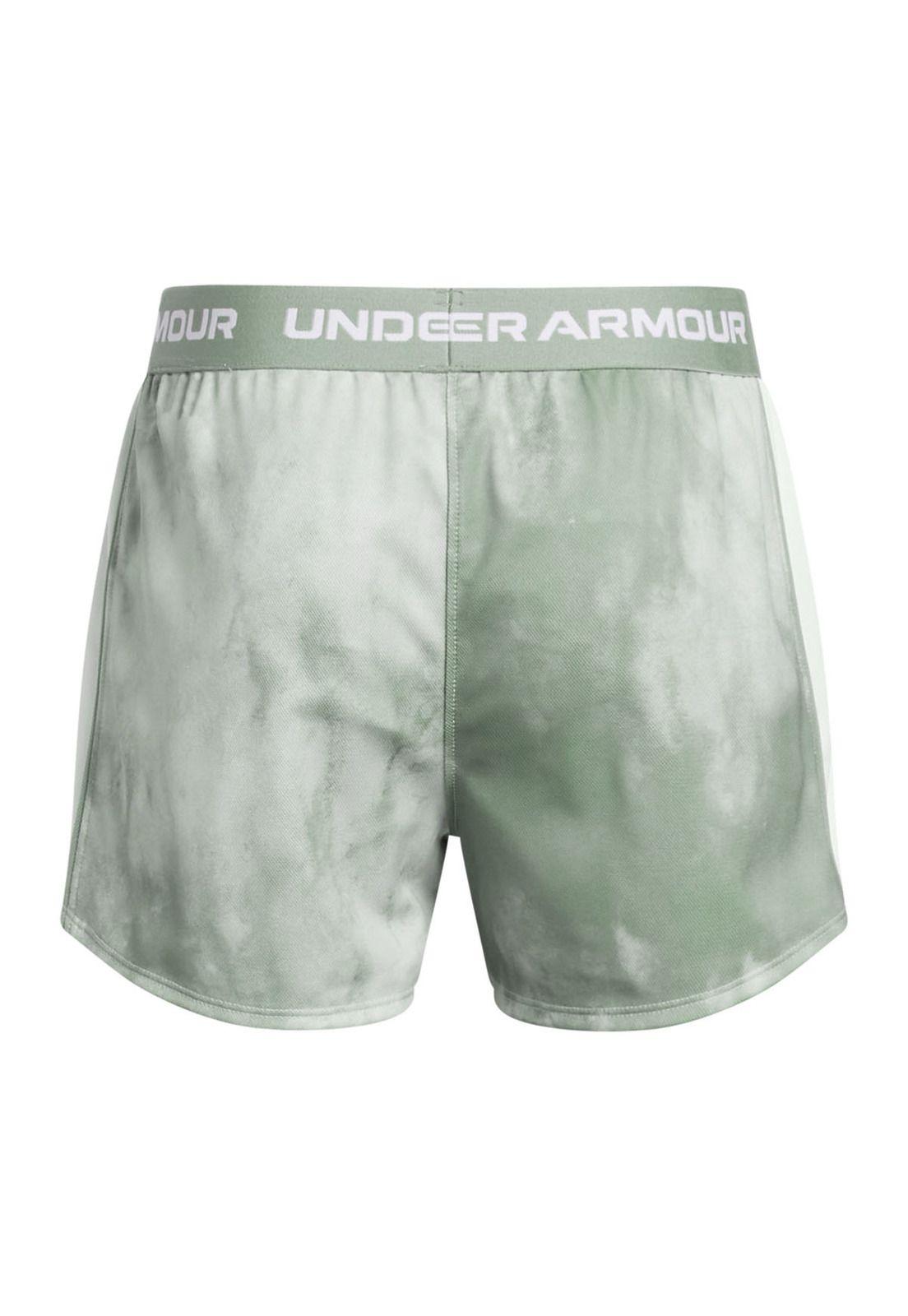 Short Ua Tech Play Up Printed Verde Para Niña-1