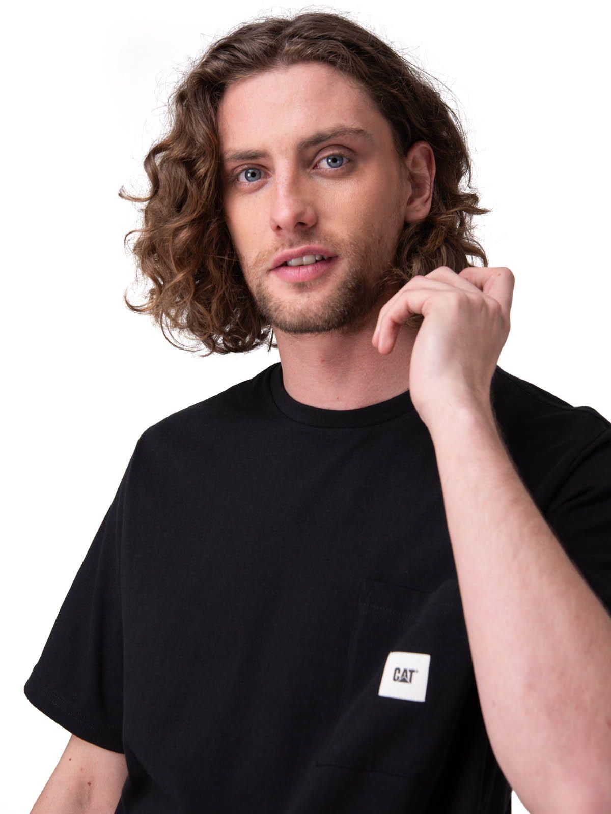 Polera Manga Corta Solid Pocket Label T Negro Hombre-3