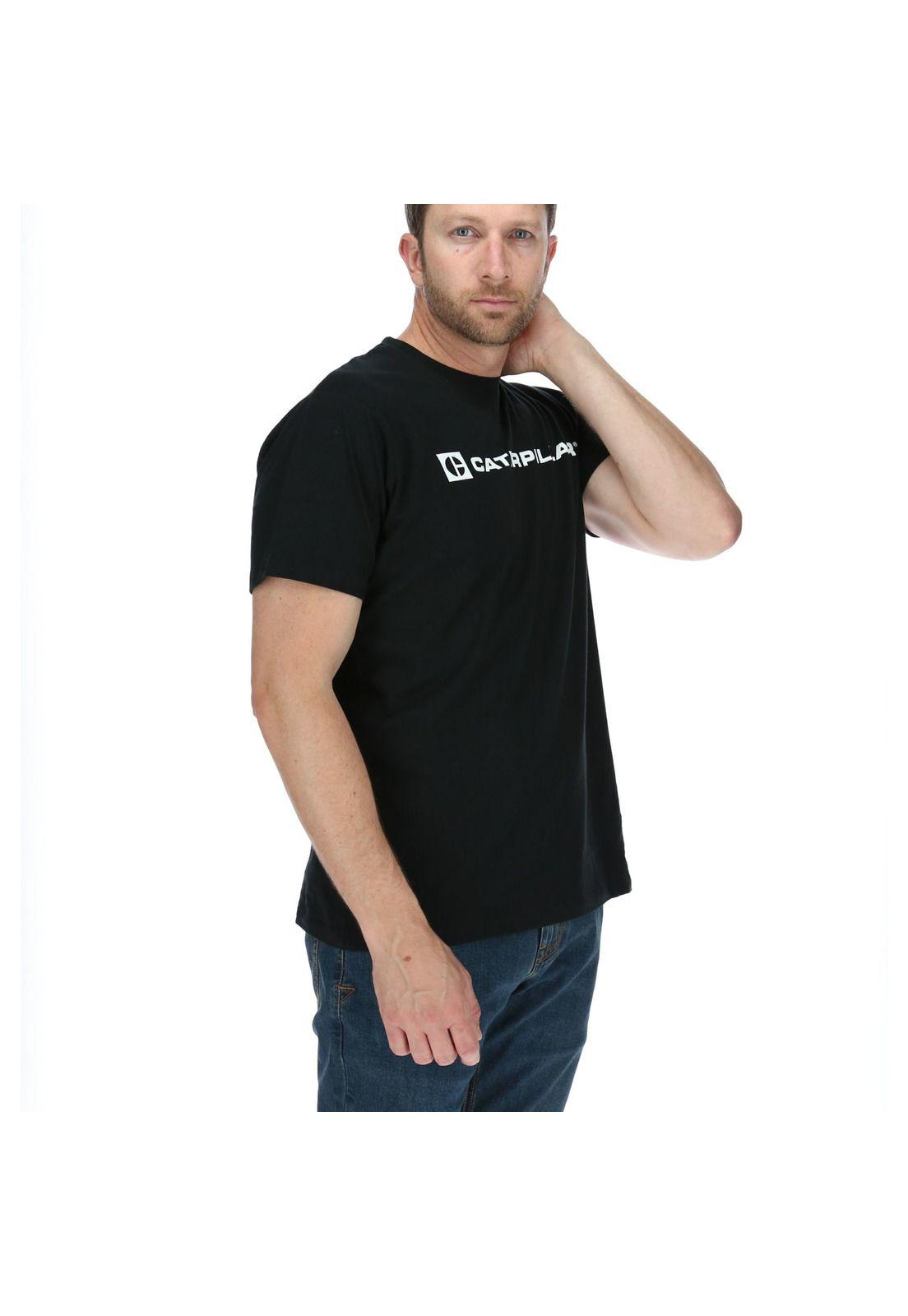 Polera Mc Hombre Wordmark Tee Negro-4