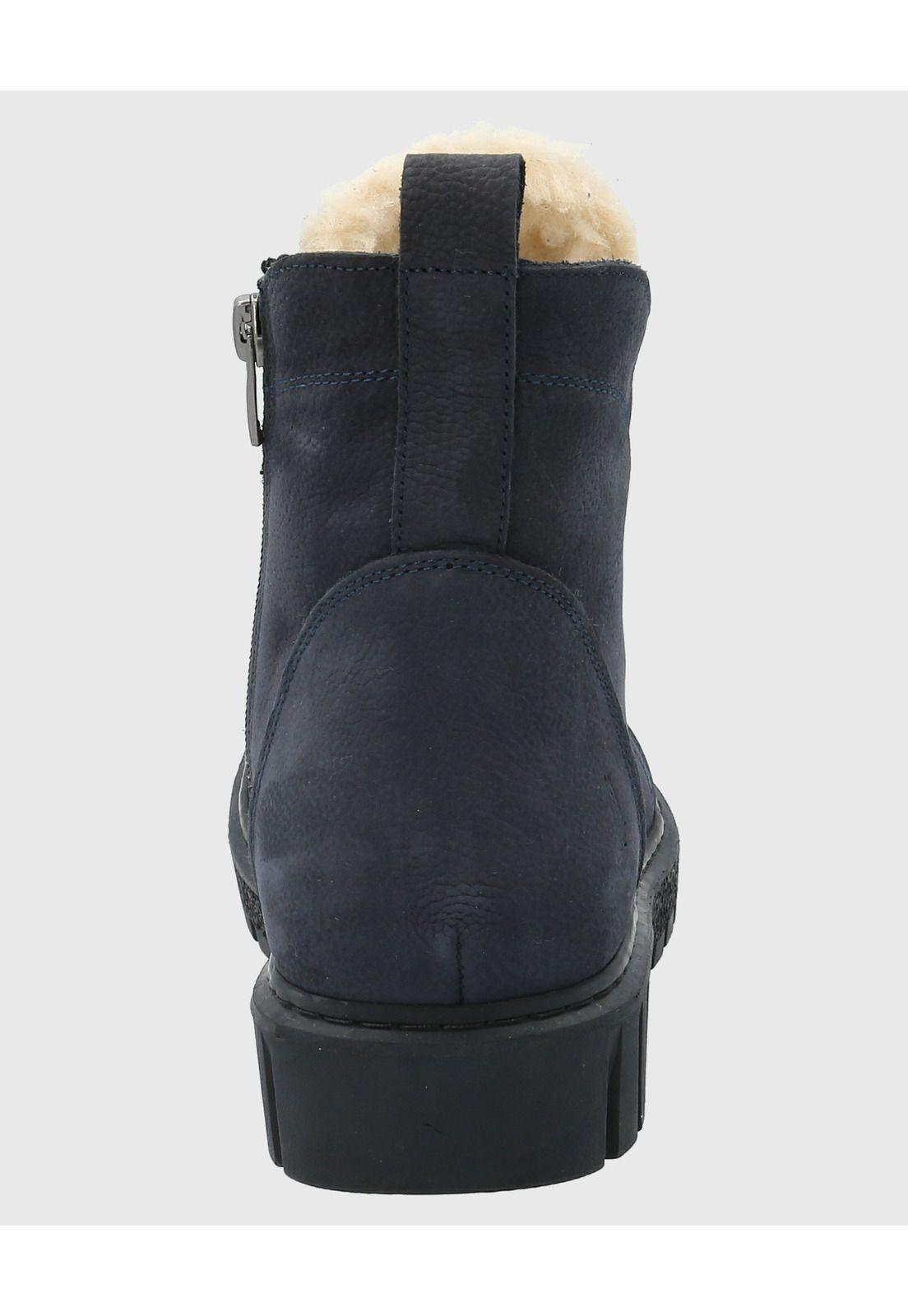 Botin Cuero Mujer Clere Azul-6