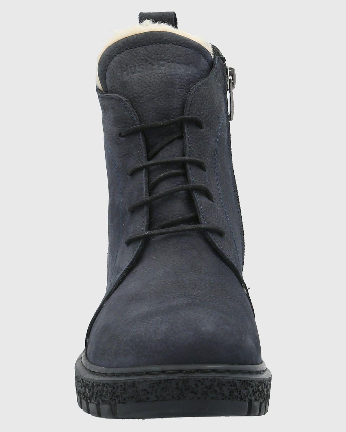 Botin Cuero Mujer Clere Azul-3