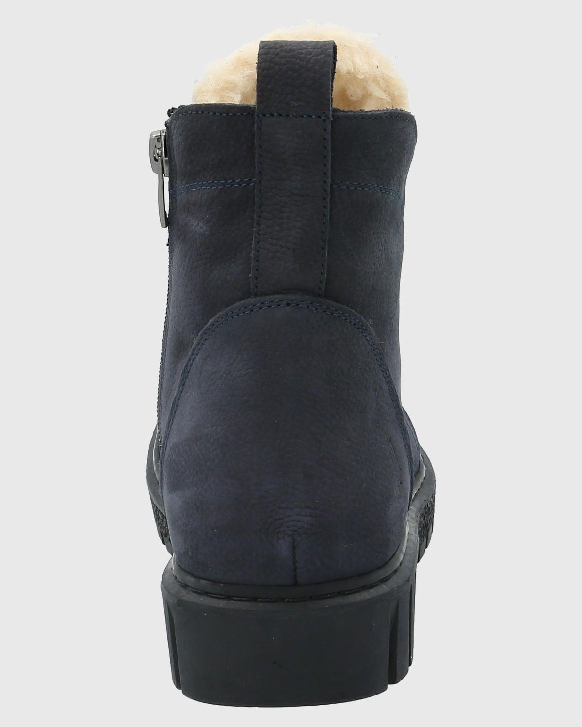 Botin Cuero Mujer Clere Azul-6