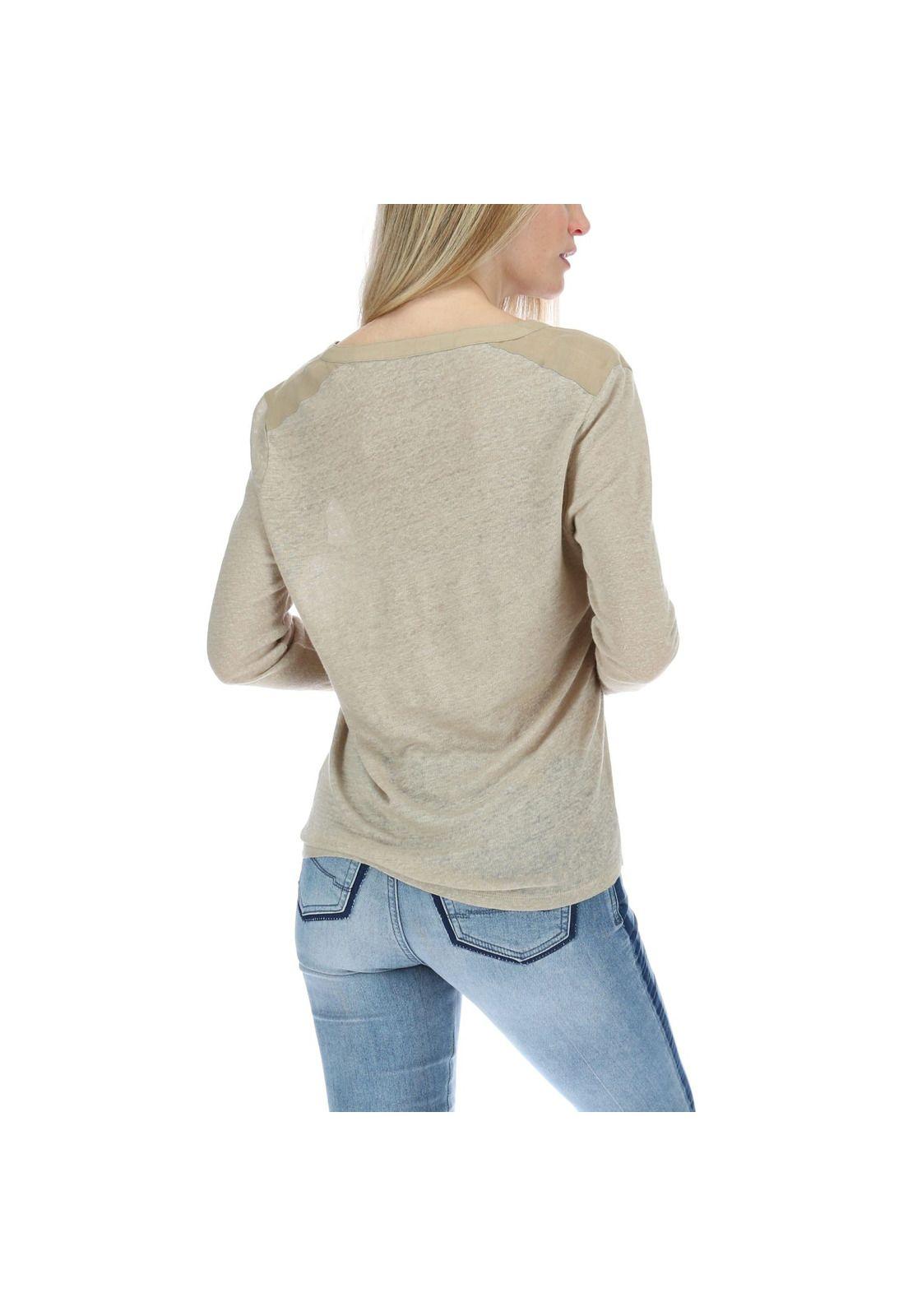 Polera Manga Larga Mujer Lina Beige-2