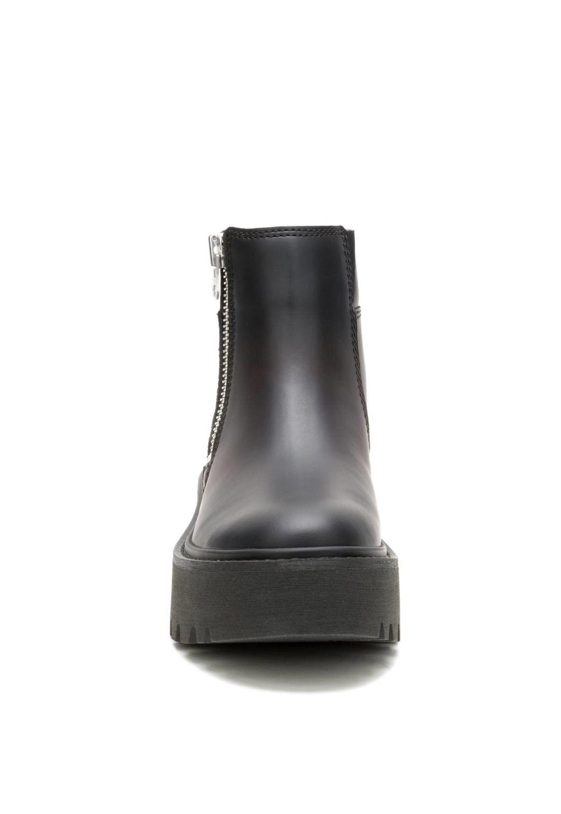 Botin Cuero Mujer Colorado Max Chelsea Negro-4