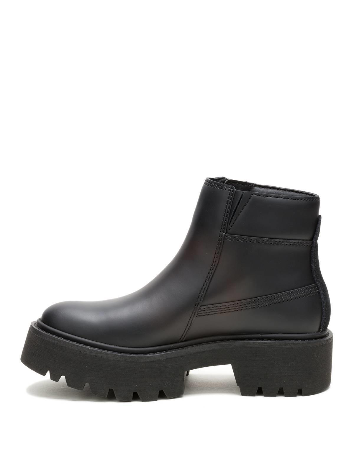 Botin Cuero Mujer Colorado Max Chelsea Negro-3