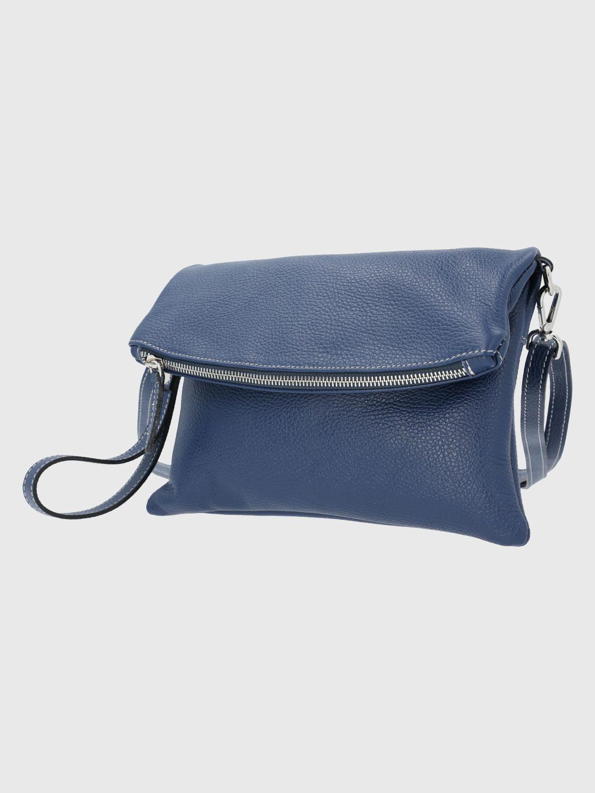 Cartera Italiana Cuero Grazia Cross Azul-1