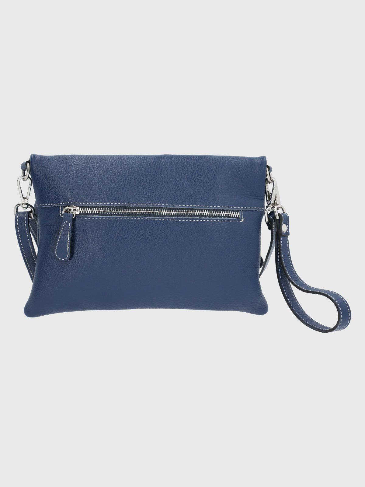 Cartera Italiana Cuero Grazia Cross Azul-2
