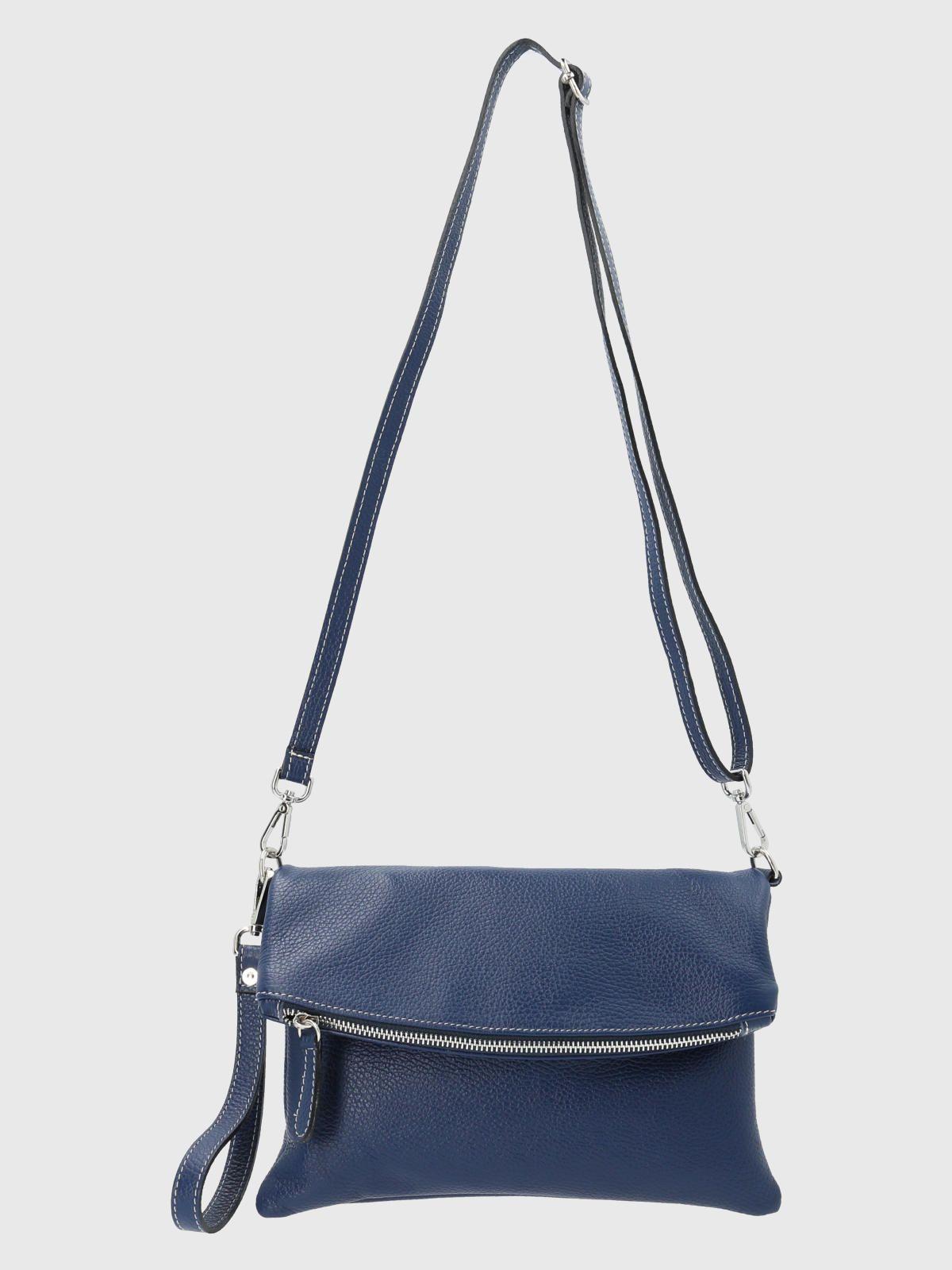 Cartera Italiana Cuero Grazia Cross Azul-4