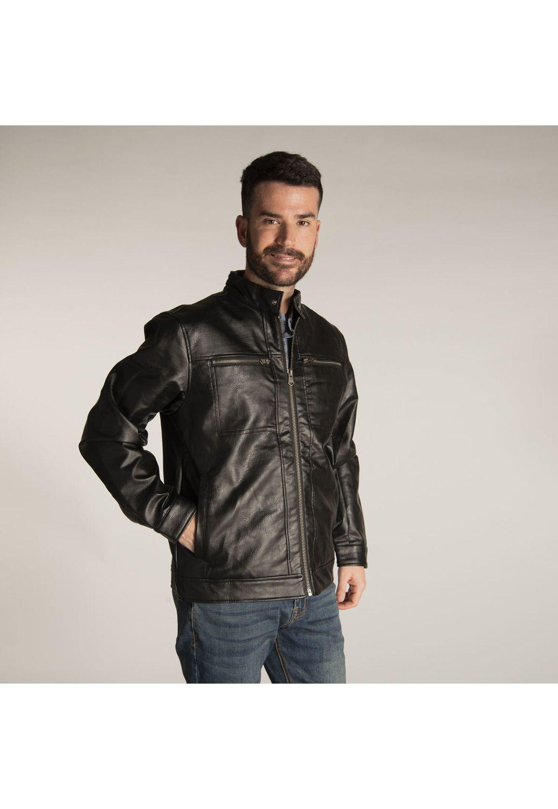 Chaqueta Hombre Fdtn Faux Leather Jk Negro-1