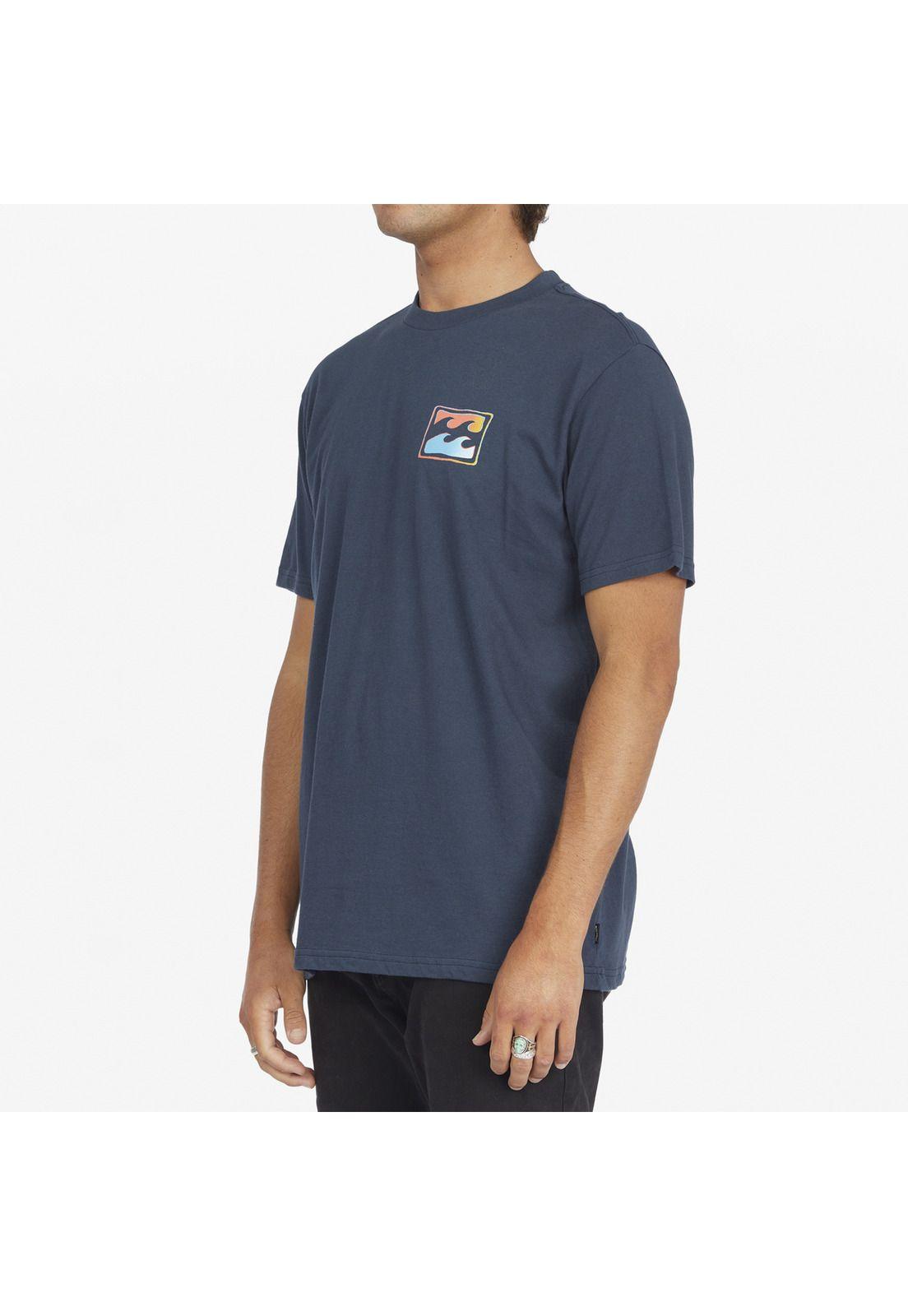 Polera M/C Hombre Crayon Wave Azul-1