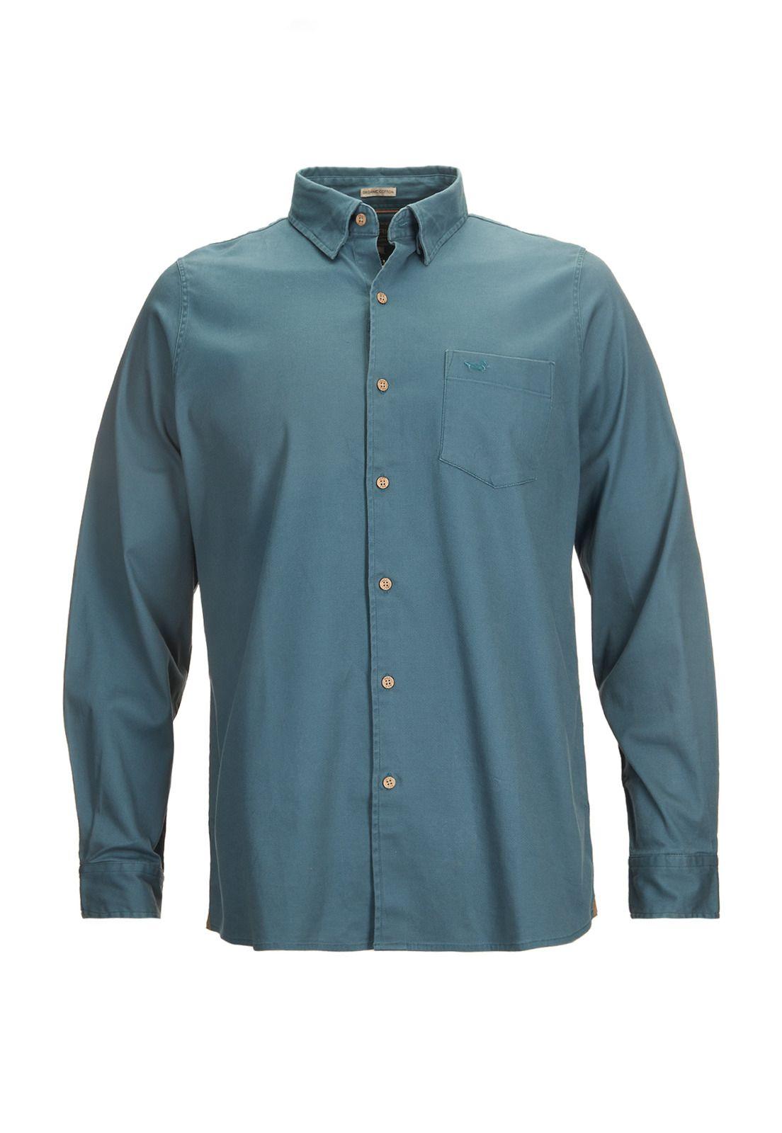 Camisa M/L Hombre Navarino Azul Oscuro-0