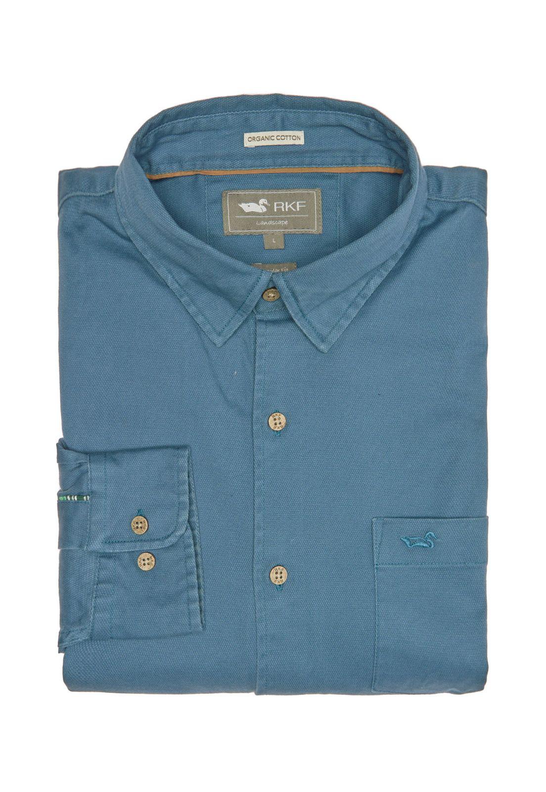 Camisa M/L Hombre Navarino Azul Oscuro-3