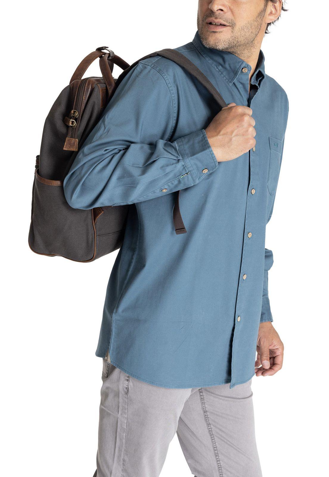 Camisa M/L Hombre Navarino Azul Oscuro-4