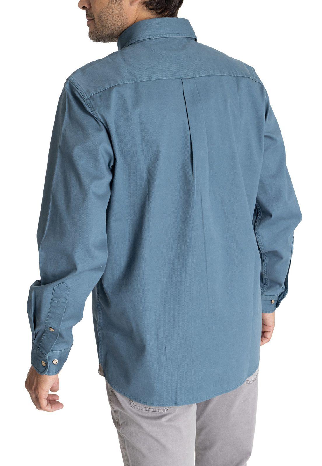 Camisa M/L Hombre Navarino Azul Oscuro-5