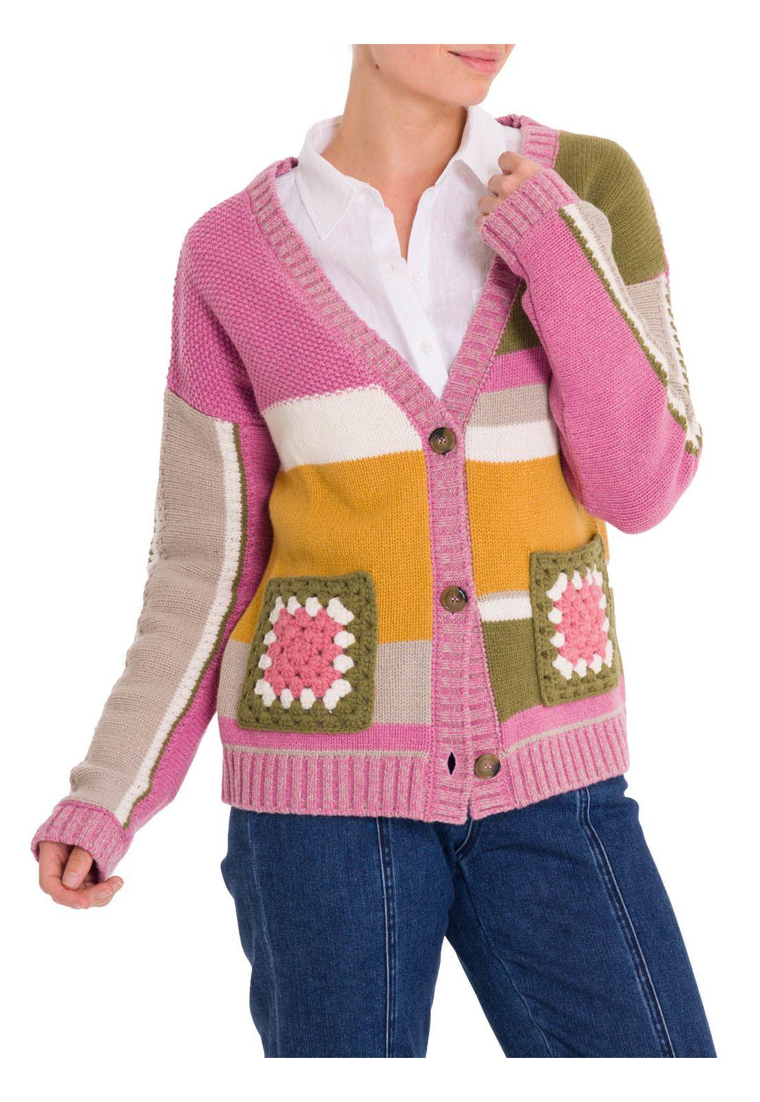 Chaleco Lana Mujer Mercedario Rosado-4