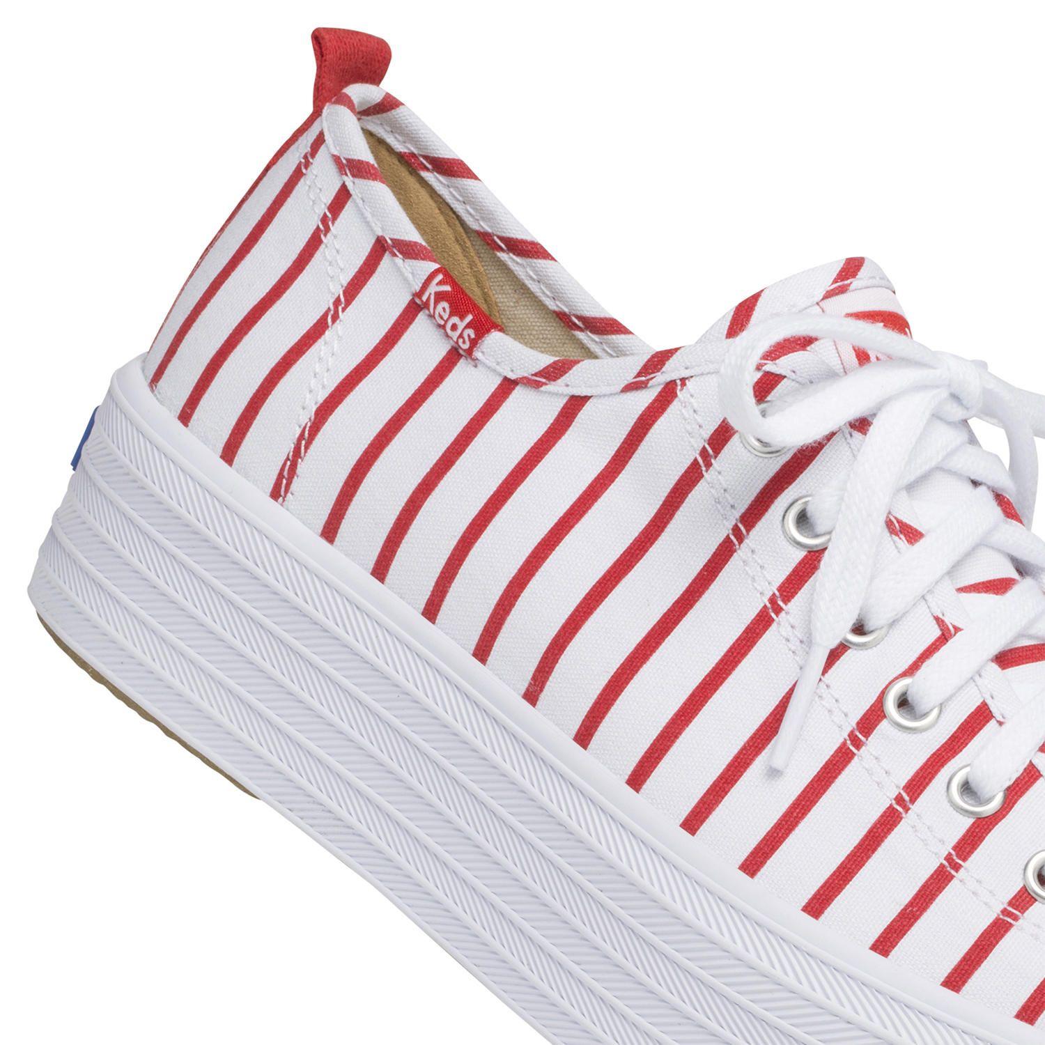 Zapatilla Mujer Triple Up Stripe Blanco/Rojo -4