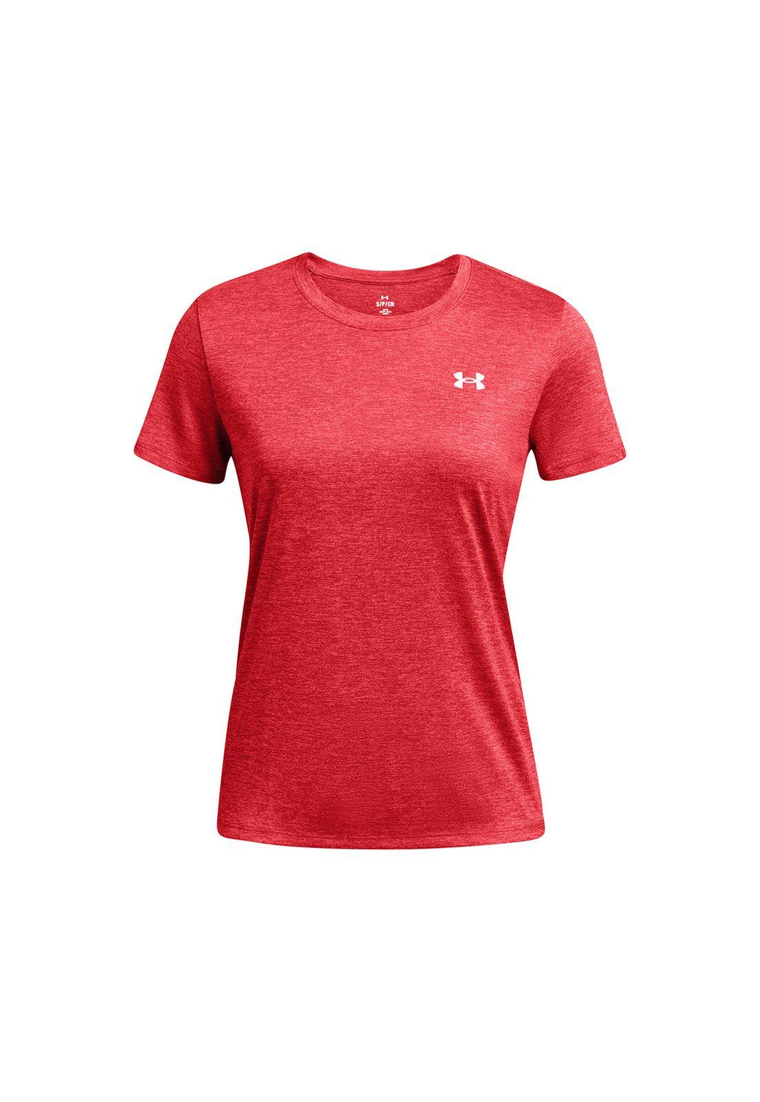 Polera Manga Corta UA Tech Twst Mujer Rojo-0