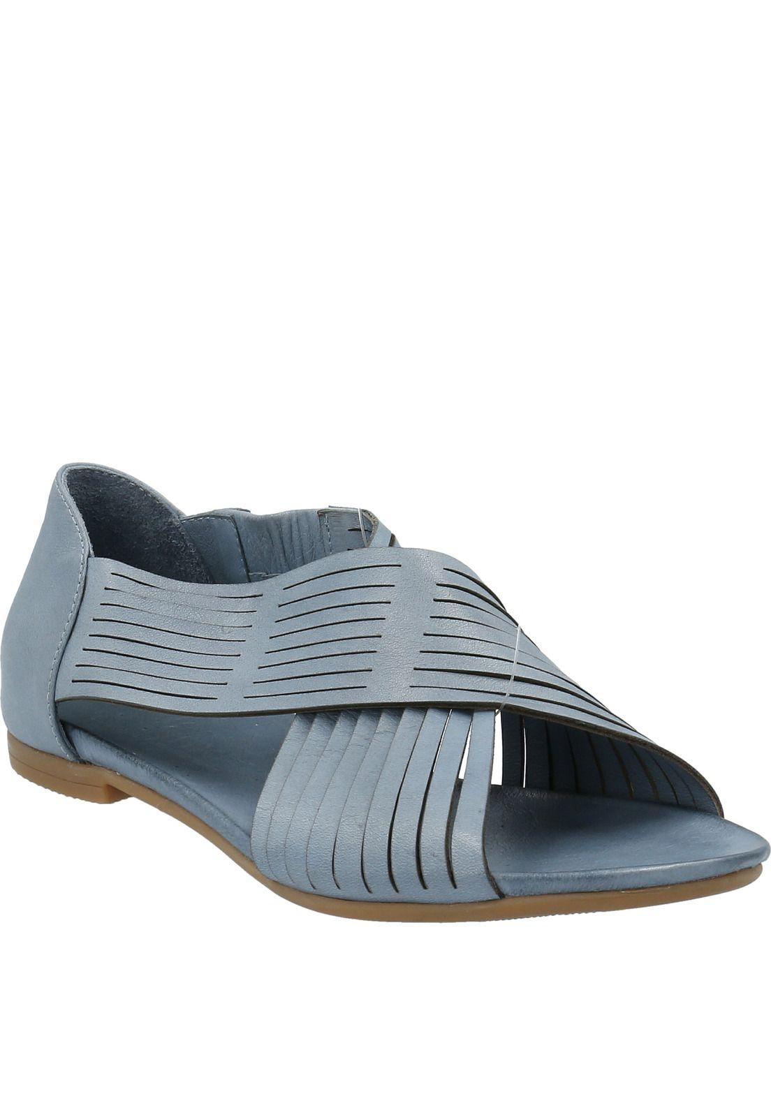 Sandalia Cuero Mujer Amber Azul-0