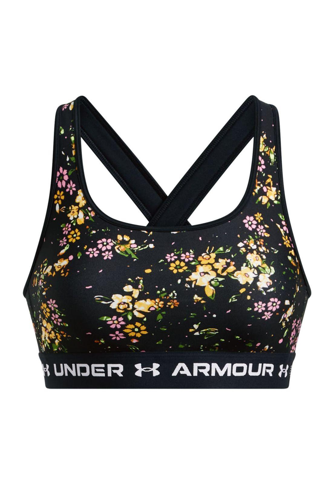 Sostén Armour MidCrssbck Print mujer Negro-0