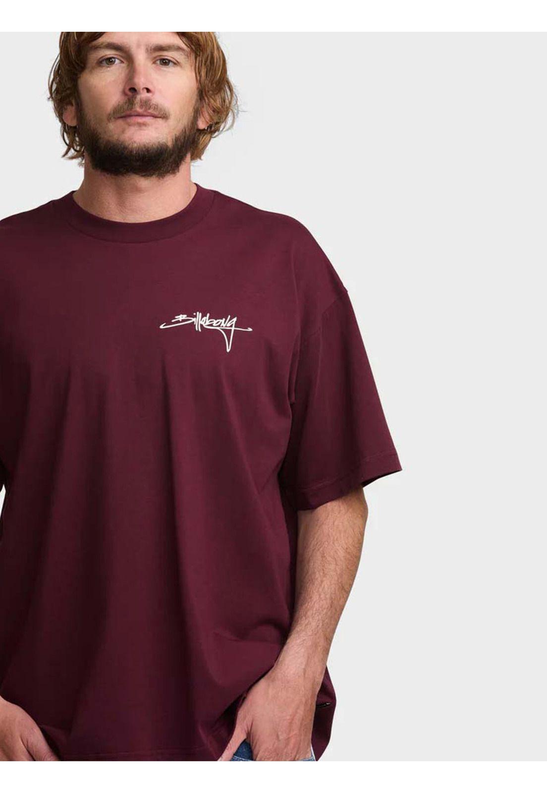 Polera Manga Corta Hombre Trucker Og Burdeo Billabong-4