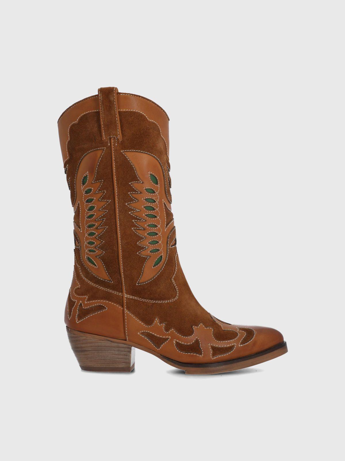 Bota Cuero Frezno Café Mujer-1