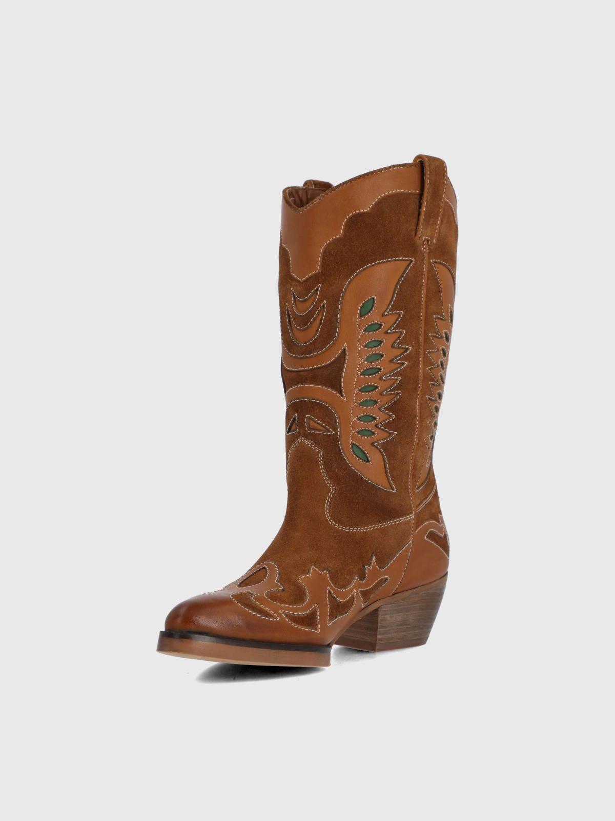 Bota Cuero Frezno Café Mujer-5