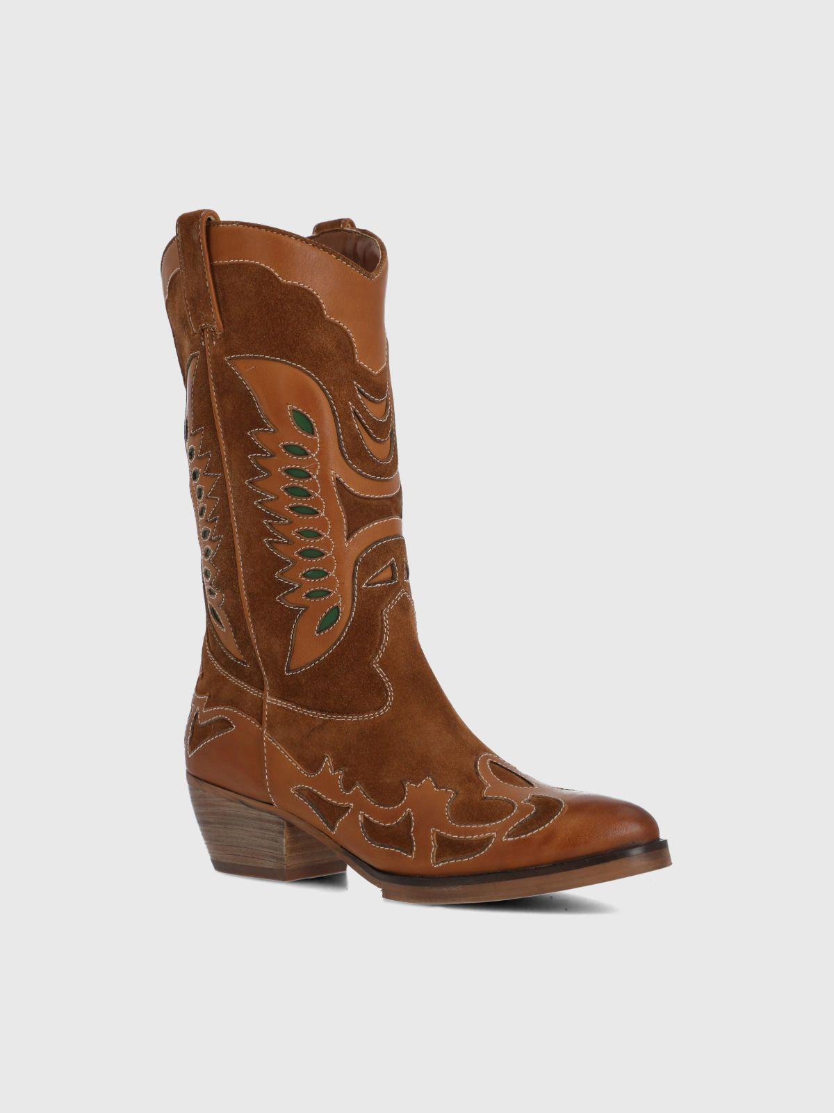 Bota Cuero Frezno Café Mujer-0