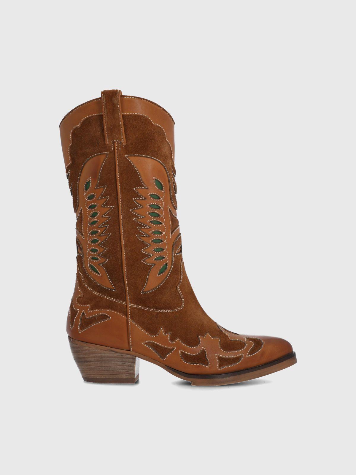 Bota Cuero Frezno Café Mujer-1