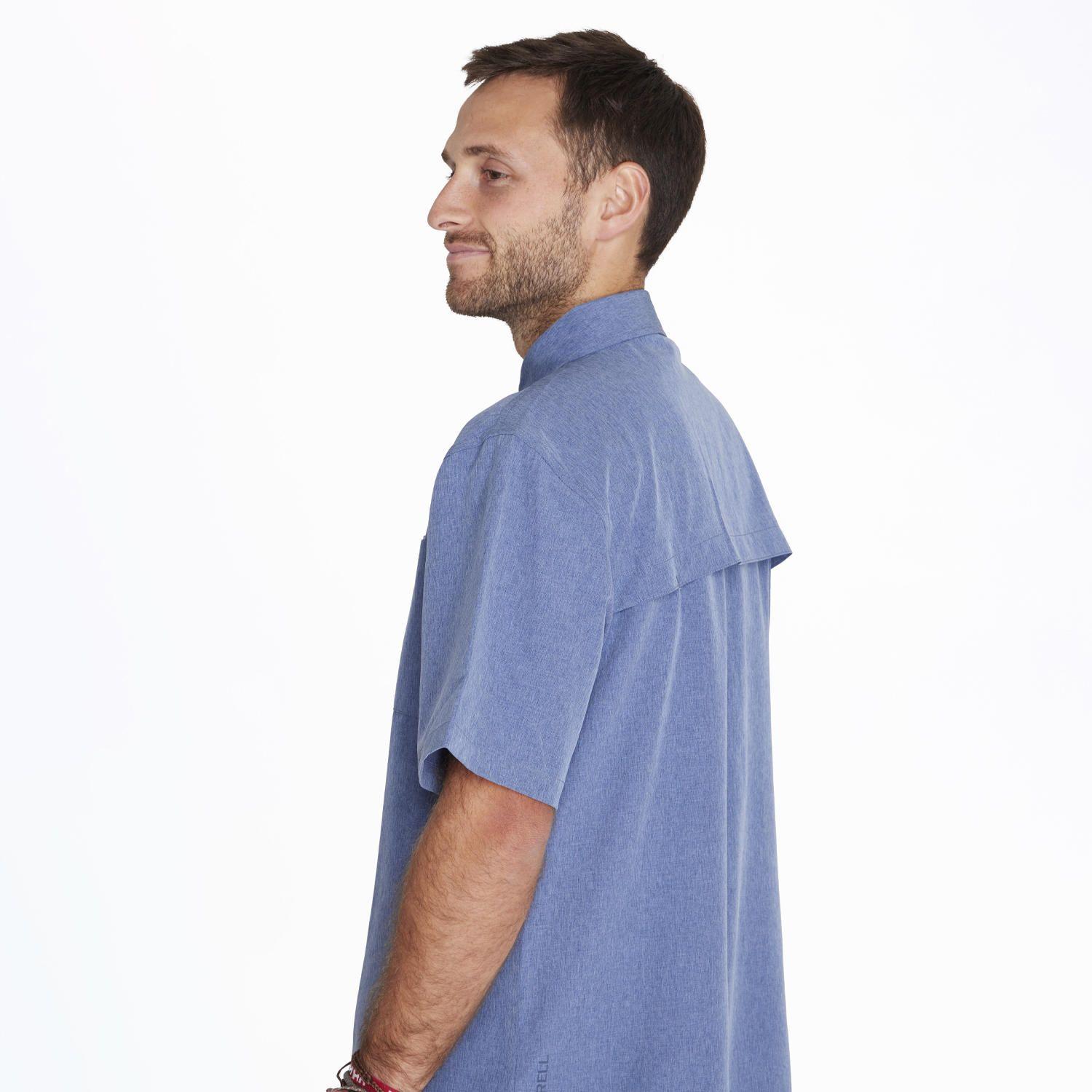 Camisa M/C Sport Shirt Short Sl Celeste Hombre-3