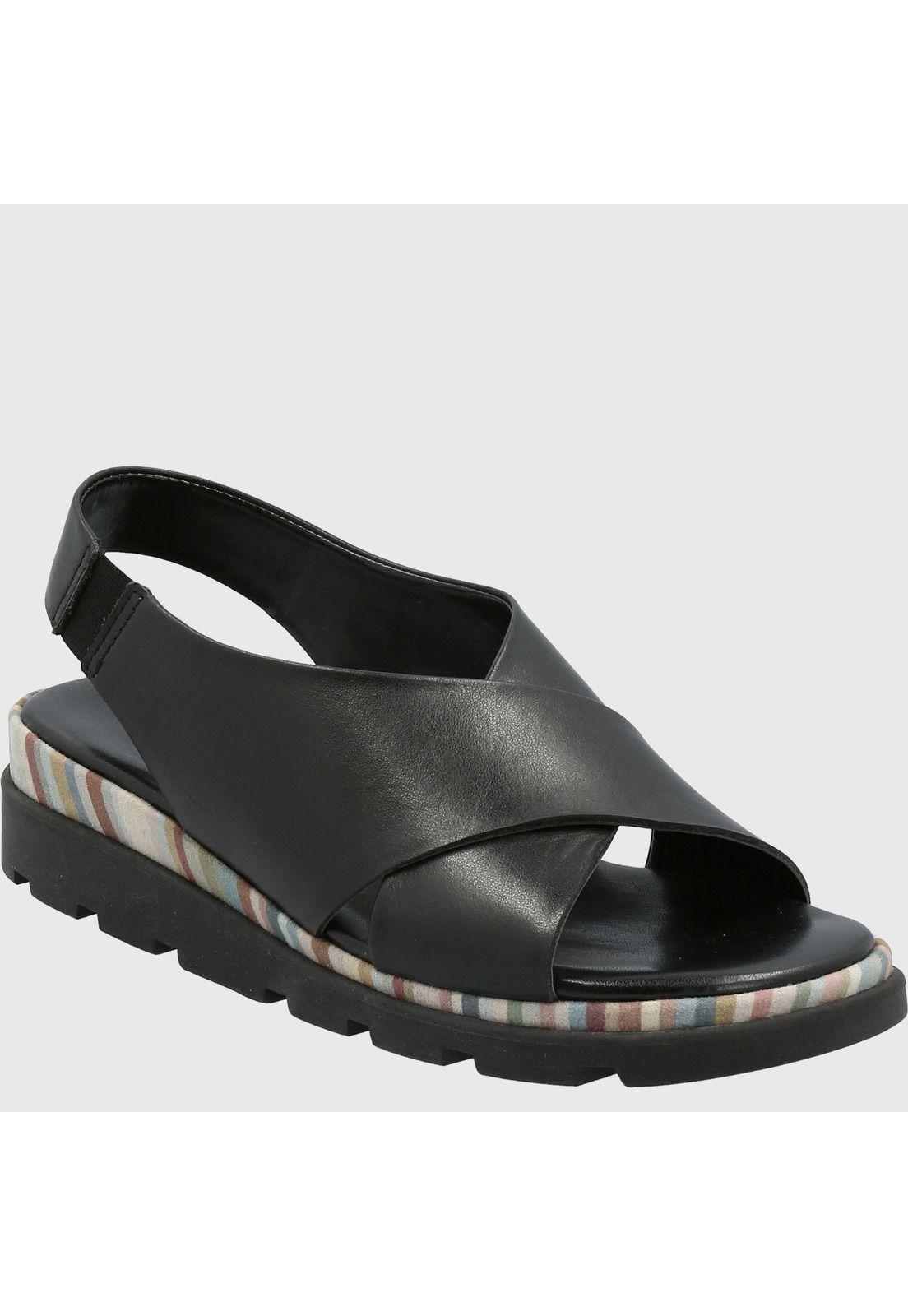 Sandalia Cuero Mujer Lynn Negro-0