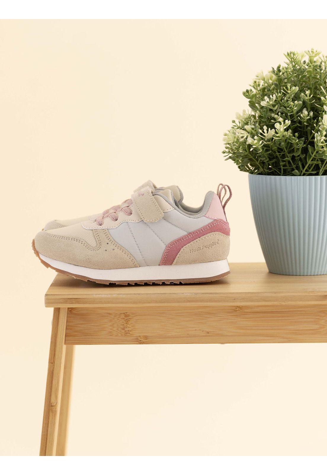 Zapatilla Cuero Janet-K Vl Niña Beige-1