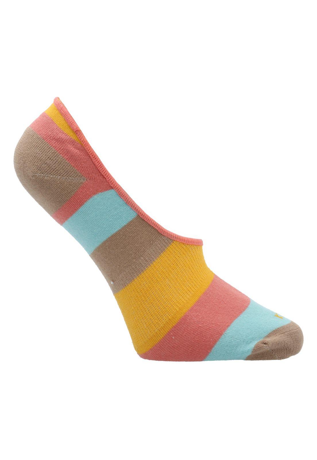 Calcetin Ocre Lineas Mujer-0