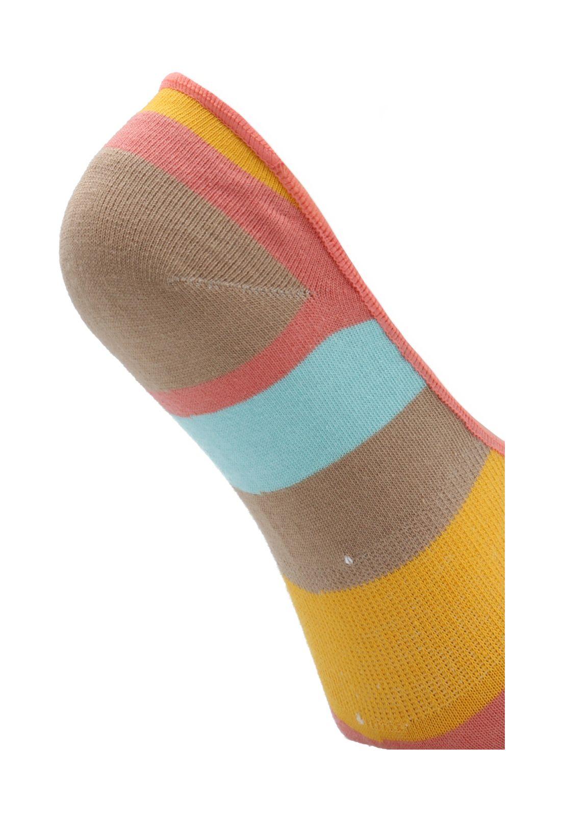 Calcetin Ocre Lineas Mujer-1