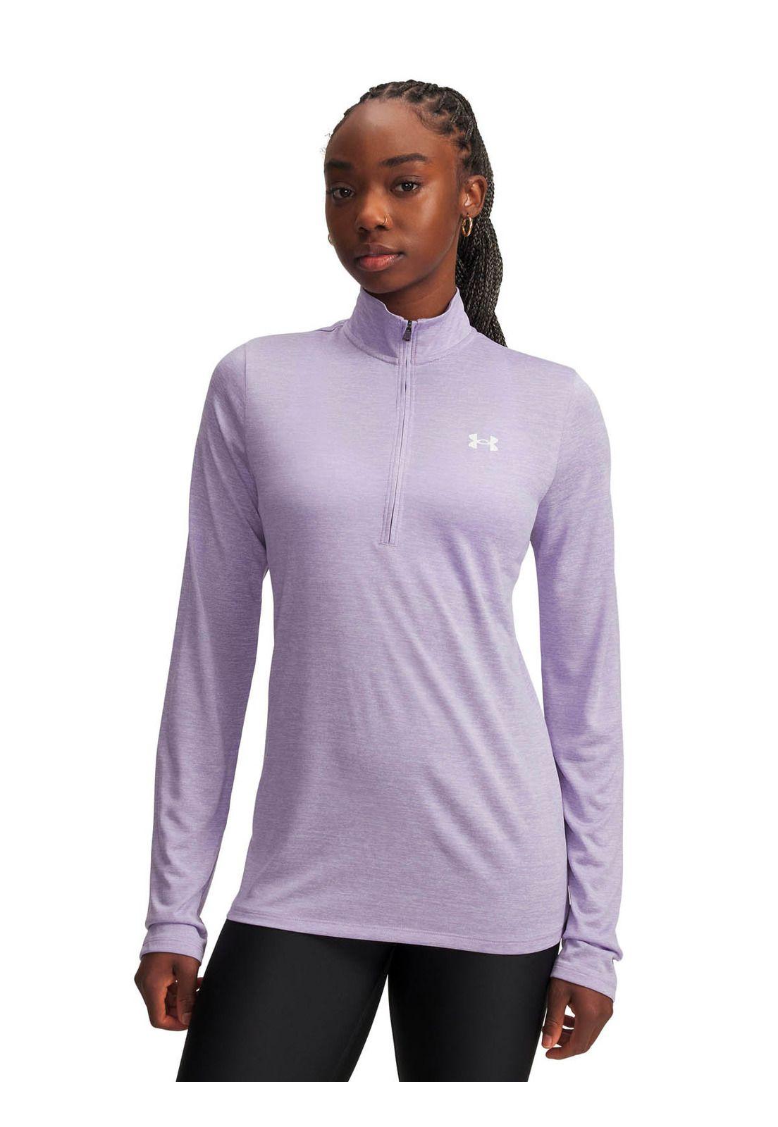 Polerón Training  mujer Fleece  Tech ½ Zip Morado -0