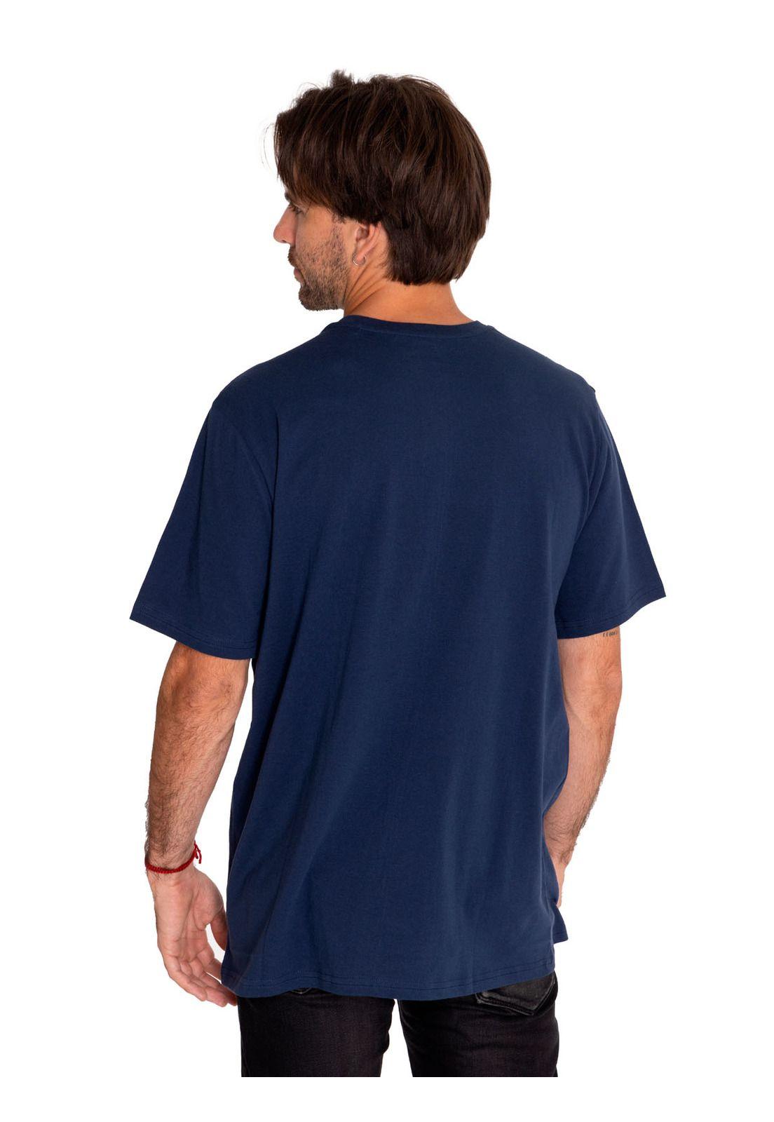 Polera Manga Corta Hombre Blue Print Graphic Azul-3