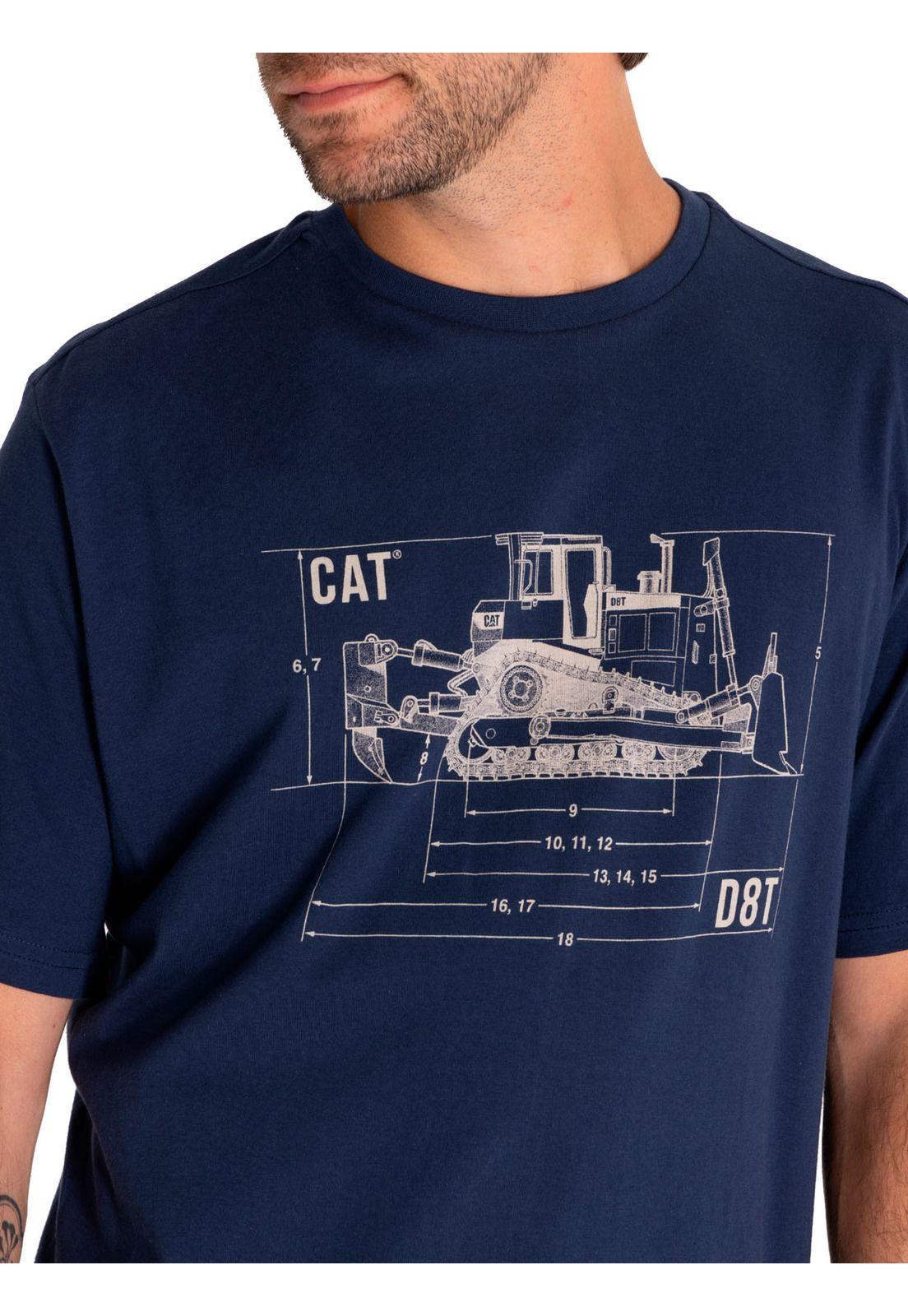 Polera Manga Corta Hombre Blue Print Graphic Azul-4