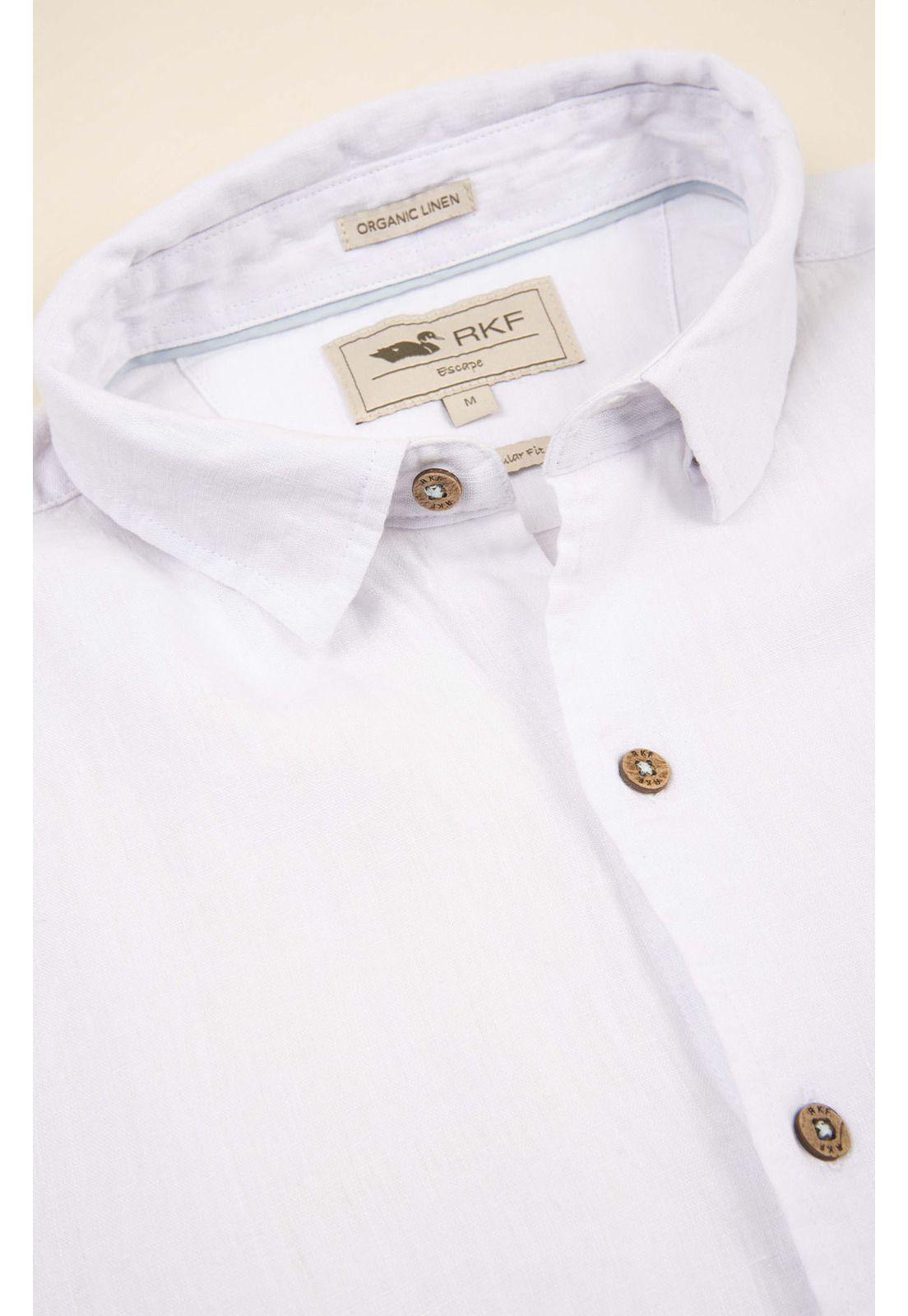 Camisa Lino Orgánico Hombre Linenshort Blanco-1