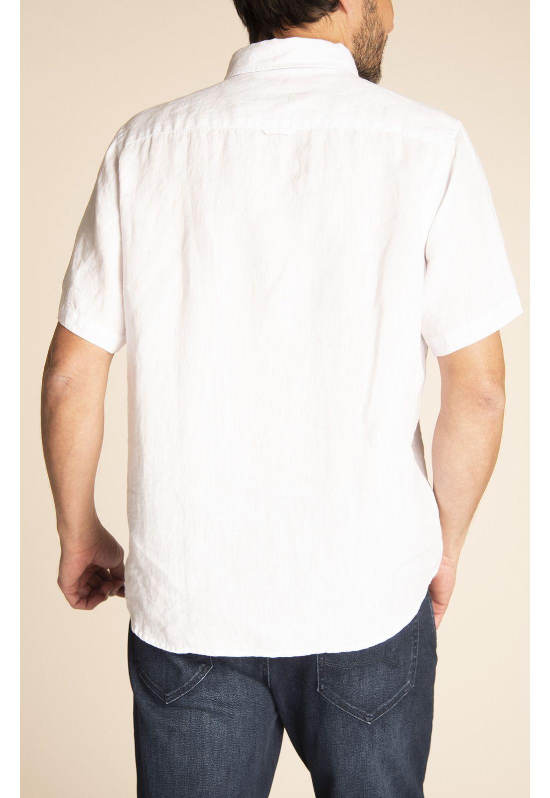 Camisa Lino Orgánico Hombre Linenshort Blanco-5