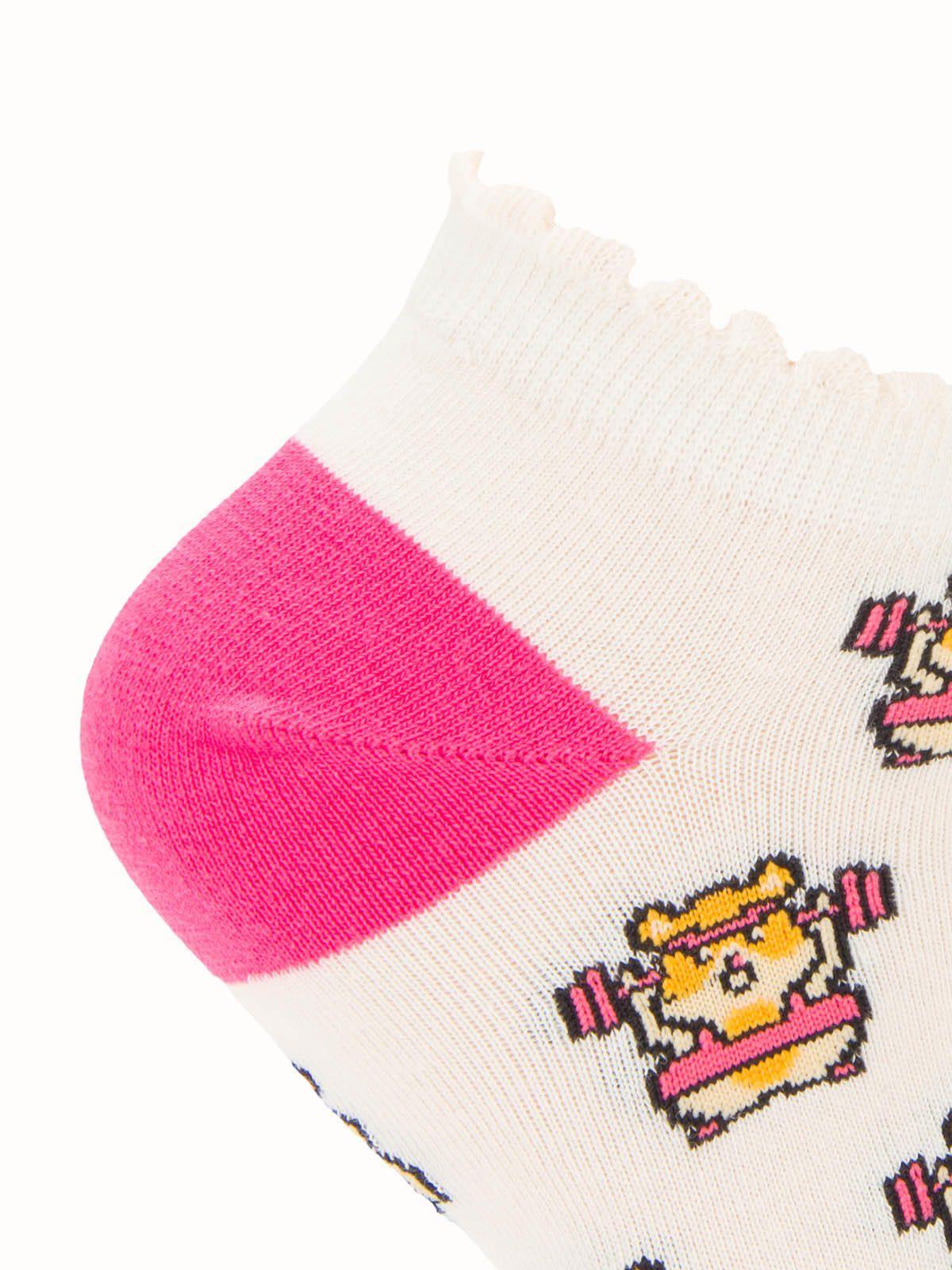 Calcetín Algodón Mujer Ped St Hamster Blanco-2