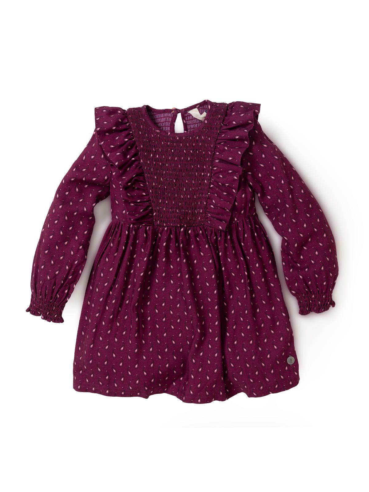 Vestido Niña Blossom Burdeo-0