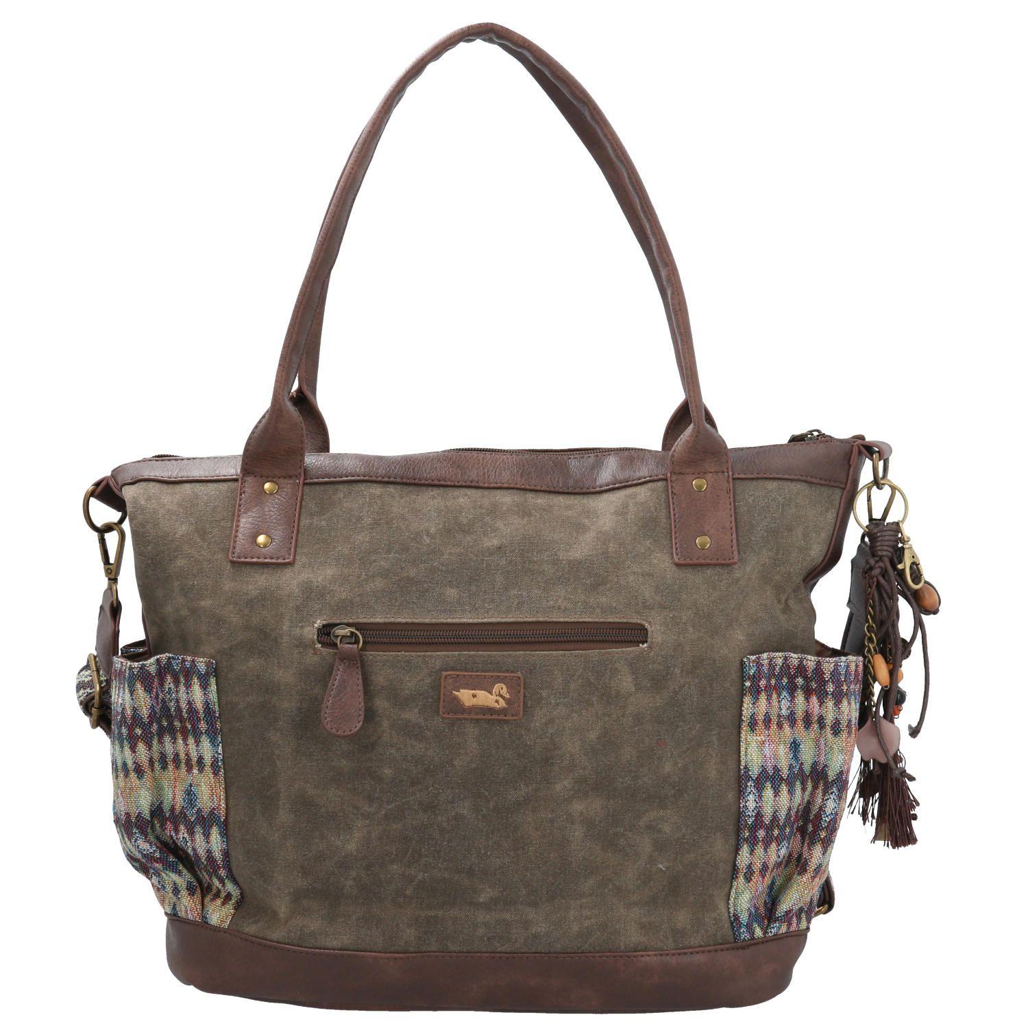 Cartera Textil Mujer Lorenza Tote Café-2