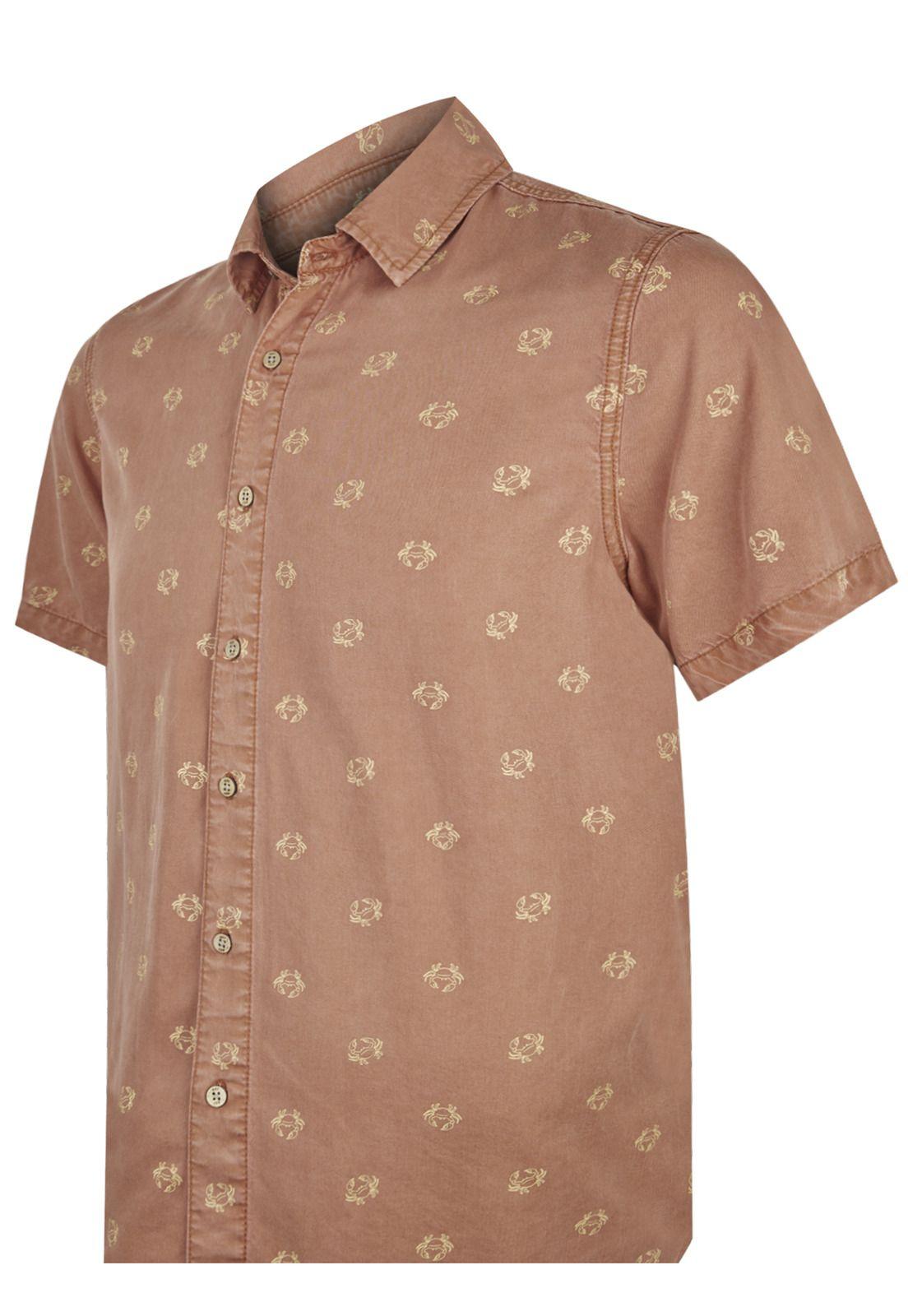 camisa Tencel Naranja Tencelprint Hombre -3