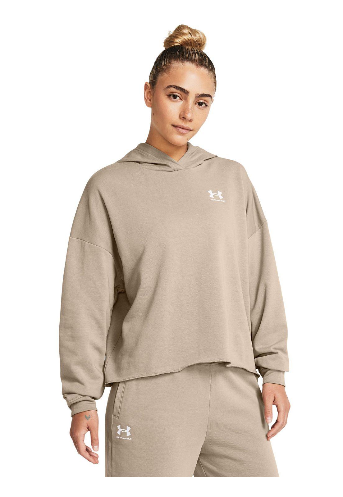 Polerón UA Rival Terry para Mujer Café-0